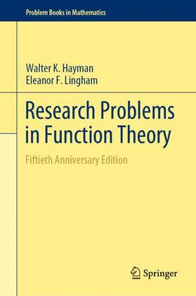 Lingham / Hayman | Research Problems in Function Theory | Buch | 978-3-030-25164-2 | sack.de