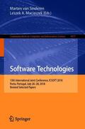 Maciaszek / van Sinderen |  Software Technologies | Buch |  Sack Fachmedien