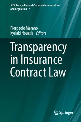 Noussia / Marano |  Transparency in Insurance Contract Law | Buch |  Sack Fachmedien
