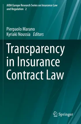 Noussia / Marano |  Transparency in Insurance Contract Law | Buch |  Sack Fachmedien
