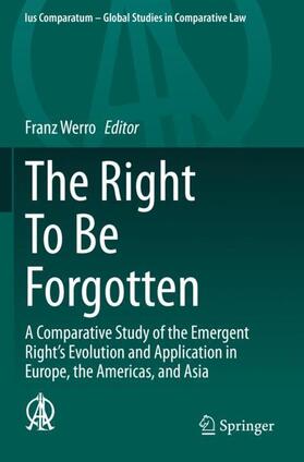 Werro |  The Right To Be Forgotten | Buch |  Sack Fachmedien