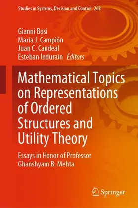 Bosi / Indurain / Campión |  Mathematical Topics on Representations of Ordered Structures and Utility Theory | Buch |  Sack Fachmedien