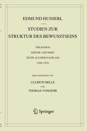 Husserl / Melle / Vongehr |  Husserl, E: Studien zur Struktur des Bewusstseins | Buch |  Sack Fachmedien