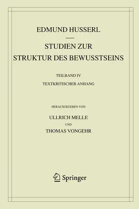 Husserl / Melle / Vongehr |  Studien zur Struktur des Bewusstseins | Buch |  Sack Fachmedien