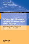 Zorkadis / Katsikas |  E-Democracy ¿ Safeguarding Democracy and Human Rights in the Digital Age | Buch |  Sack Fachmedien