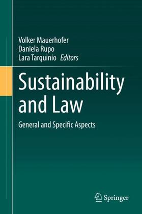 Mauerhofer / Tarquinio / Rupo |  Sustainability and Law | Buch |  Sack Fachmedien