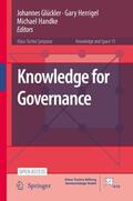 Glückler / Handke / Herrigel |  Knowledge for Governance | Buch |  Sack Fachmedien