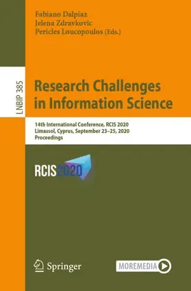 Dalpiaz / Loucopoulos / Zdravkovic |  Research Challenges in Information Science | Buch |  Sack Fachmedien