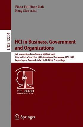 Siau / Nah | HCI in Business, Government and Organizations | Buch | 978-3-030-50340-6 | sack.de