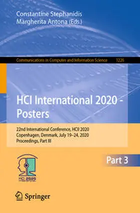 Stephanidis / Antona |  HCI International 2020 - Posters | eBook | Sack Fachmedien