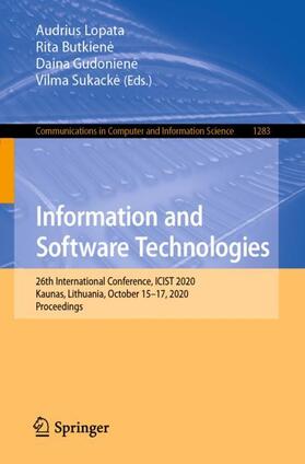 Lopata / Sukacke / Butkiene | Information and Software Technologies | Buch | 978-3-030-59505-0 | sack.de