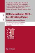 Stephanidis / Fidopiastis / Harris |  HCI International 2020 ¿ Late Breaking Papers: Cognition, Learning and Games | Buch |  Sack Fachmedien