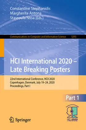 Stephanidis / Antona / Ntoa |  HCI International 2020 – Late Breaking Posters | eBook | Sack Fachmedien