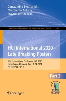 Stephanidis / Ntoa / Antona | HCI International 2020 - Late Breaking Posters | Buch | 978-3-030-60702-9 | www.sack.de