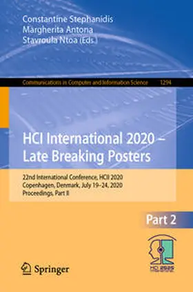 Stephanidis / Antona / Ntoa |  HCI International 2020 – Late Breaking Posters | eBook | Sack Fachmedien