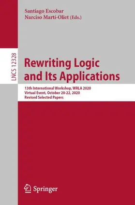 Martí-Oliet / Escobar |  Rewriting Logic and Its Applications | Buch |  Sack Fachmedien