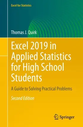 Quirk |  Excel 2019 in Applied Statistics for High School Students | Buch |  Sack Fachmedien