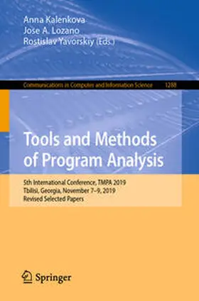 Kalenkova / Lozano / Yavorskiy |  Tools and Methods of Program Analysis | eBook | Sack Fachmedien