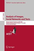 van der Aalst / Napoli / Batagelj |  Analysis of Images, Social Networks and Texts | Buch |  Sack Fachmedien