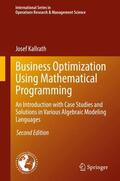 Kallrath |  Business Optimization Using Mathematical Programming | Buch |  Sack Fachmedien