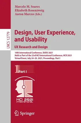 Soares / Marcus / Rosenzweig | Design, User Experience, and Usability:  UX Research and Design | Buch | 978-3-030-78220-7 | sack.de
