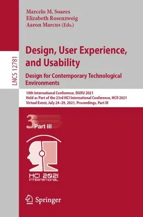 Soares / Rosenzweig / Marcus |  Design, User Experience, and Usability: Design for Contemporary Technological Environments | Buch |  Sack Fachmedien
