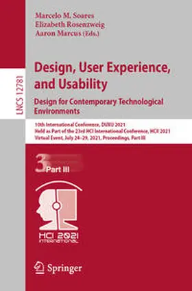 Soares / Rosenzweig / Marcus |  Design, User Experience, and Usability: Design for Contemporary Technological Environments | eBook | Sack Fachmedien