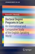 Mwenda |  Doctoral Degree Programs in Law | Buch |  Sack Fachmedien