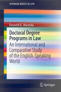 Mwenda |  Doctoral Degree Programs in Law | eBook | Sack Fachmedien
