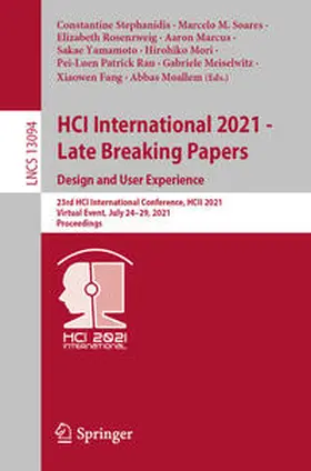 Stephanidis / Soares / Moallem |  HCI International 2021 - Late Breaking Papers: Design and User Experience | eBook | Sack Fachmedien