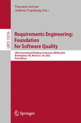 Gervasi / Vogelsang |  Requirements Engineering: Foundation for Software Quality | eBook | Sack Fachmedien