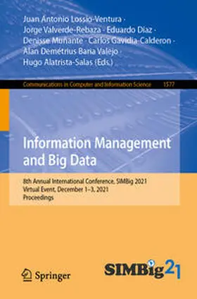 Lossio-Ventura / Valverde-Rebaza / Díaz |  Information Management and Big Data | eBook | Sack Fachmedien