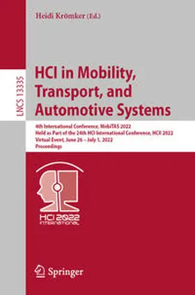 Krömker |  HCI in Mobility, Transport, and Automotive Systems | eBook | Sack Fachmedien