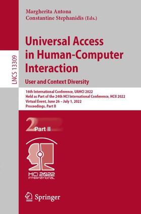 Stephanidis / Antona |  Universal Access in Human-Computer Interaction. User and Context Diversity | Buch |  Sack Fachmedien