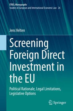 Velten |  Screening Foreign Direct Investment in the EU | Buch |  Sack Fachmedien
