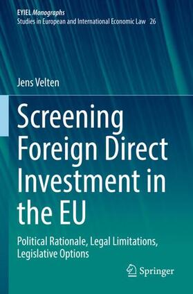 Velten |  Screening Foreign Direct Investment in the EU | Buch |  Sack Fachmedien