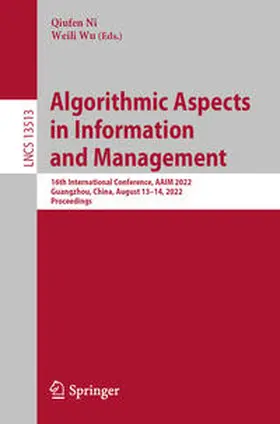 Ni / Wu |  Algorithmic Aspects in Information and Management | eBook | Sack Fachmedien