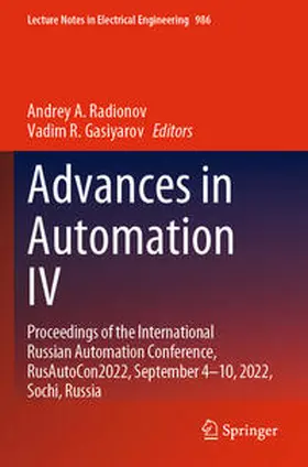 Gasiyarov / Radionov |  Advances in Automation IV | Buch |  Sack Fachmedien