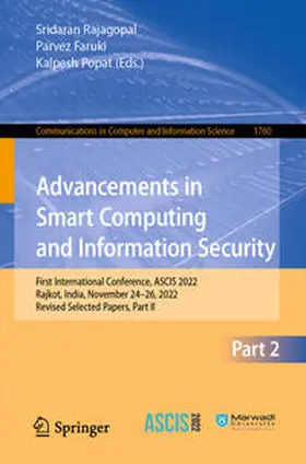 Rajagopal / Faruki / Popat | Advancements in Smart Computing and Information Security | E-Book | sack.de
