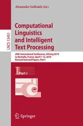 Gelbukh |  Computational Linguistics and Intelligent Text Processing | eBook | Sack Fachmedien
