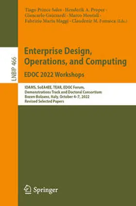 Sales / Proper / Guizzardi |  Enterprise Design, Operations, and Computing. EDOC 2022 Workshops | eBook | Sack Fachmedien