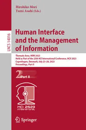 Mori / Asahi | Human Interface and the Management of Information | E-Book | sack.de