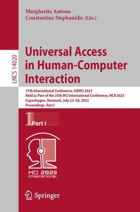Stephanidis / Antona | Universal Access in Human-Computer Interaction | Buch | 978-3-031-35680-3 | sack.de