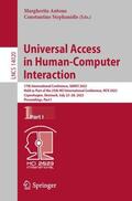 Stephanidis / Antona |  Universal Access in Human-Computer Interaction | Buch |  Sack Fachmedien
