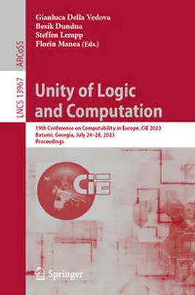 Della Vedova / Dundua / Lempp |  Unity of Logic and Computation | eBook | Sack Fachmedien