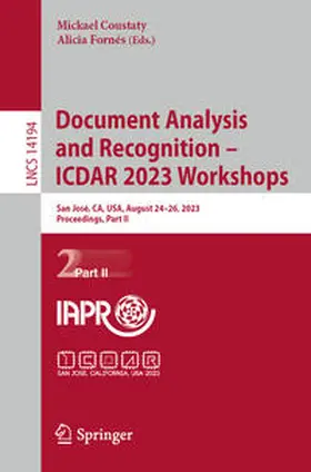 Fornés / Coustaty |  Document Analysis and Recognition - ICDAR 2023 Workshops | Buch |  Sack Fachmedien