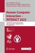 Abdelnour Nocera / Kristín Lárusdóttir / Winckler |  Human-Computer Interaction ¿ INTERACT 2023 | Buch |  Sack Fachmedien