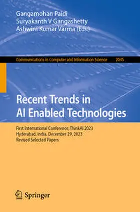 Paidi / Gangashetty / Varma |  Recent Trends in AI Enabled Technologies | eBook | Sack Fachmedien