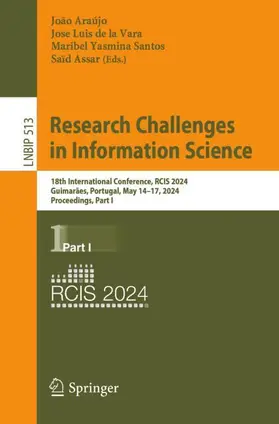 Araújo / Assar / de la Vara |  Research Challenges in Information Science | Buch |  Sack Fachmedien