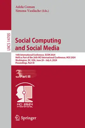 Coman / Vasilache |  Social Computing and Social Media | eBook | Sack Fachmedien